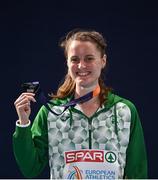 19 August 2022; Ciara Mageean of Ireland celebrates with her silver medal after finishing second in the Women's 1500m Final during day 9 of the European Championships 2022 at the Olympiastadion in Munich, Germany. Photo by David Fitzgerald/Sportsfile