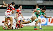 20 August 2022; Grace Moore of Ireland is tackled by Megumi Abe of Japan during the Women's Rugby Summer Tour match between Japan and Ireland at Ecopa Stadium in Shizouka, Japan. Photo by Sportsfile