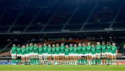 20 August 2022; The Ireland team stand for Ireland's Call before the Women's Rugby Summer Tour match between Japan and Ireland at Ecopa Stadium in Shizouka, Japan. Photo by Sportsfile