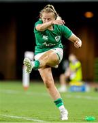 20 August 2022; Dannah O'Brien of Ireland kicks a conversion during the Women's Rugby Summer Tour match between Japan and Ireland at Ecopa Stadium in Shizouka, Japan. Photo by Sportsfile