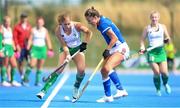 20 August 2022; Katie Mullan of Ireland in action against Veronika Novakova of Czech Republic during the Women's 2022 EuroHockey Championship Qualifier match between Ireland and Czech Republic at Sport Ireland Campus in Dublin. Photo by Stephen McCarthy/Sportsfile