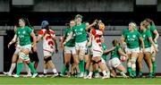 20 August 2022; Ireland players, including Nichola Fryday, left, and Sam Monaghan celebrate a try by teammate Neve Jones during the Women's Rugby Summer Tour match between Japan and Ireland at Ecopa Stadium in Shizouka, Japan. Photo by Sportsfile
