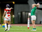 20 August 2022; Neve Jones of Ireland throws the ball into a lineout during the Women's Rugby Summer Tour match between Japan and Ireland at Ecopa Stadium in Shizouka, Japan. Photo by Sportsfile