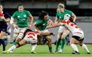 20 August 2022; Natasja Behan of Ireland is tackled by Ayano Nagai and Saki Minami of Japan during the Women's Rugby Summer Tour match between Japan and Ireland at Ecopa Stadium in Shizouka, Japan. Photo by Sportsfile