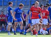 20 August 2022; Adam Deay of Leinster celebrates during the U19 Interprovincial Series match between Leinster and Munster at Energia Park in Dublin. Photo by Piaras Ó Mídheach/Sportsfile
