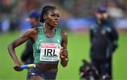 20 August 2022; Rhasidat Adeleke of Ireland competes in the Women's 4x400m Relay Final during day 10 of the European Championships 2022 at the Olympiastadion in Munich, Germany. Photo by Ben McShane/Sportsfile