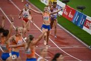 20 August 2022; Femke Bol of Netherlands celebrates after winning the Women's 4x400m Relay Final during day 10 of the European Championships 2022 at the Olympiastadion in Munich, Germany. Photo by David Fitzgerald/Sportsfile