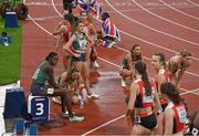 20 August 2022; The Ireland team, from left, Rhasidat Adeleke, Sophie Becker, Phil Healy amd Sharlene Mawdsley after the Women's 4x400m Relay Final during day 10 of the European Championships 2022 at the Olympiastadion in Munich, Germany. Photo by David Fitzgerald/Sportsfile