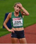 20 August 2022; Michelle Finn of Ireland after the Women's 3000m Steeplechase Final during day 10 of the European Championships 2022 at the Olympiastadion in Munich, Germany. Photo by David Fitzgerald/Sportsfile