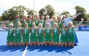 21 August 2022; Ireland players celebrate after winning their Women's 2022 EuroHockey Championship Qualifier tournament at Sport Ireland Campus in Dublin. Photo by Stephen McCarthy/Sportsfile