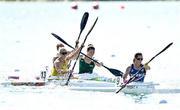 21 August 2022; Jenny Egan-Simmons of Ireland, centre, competing in the Women's Kayak Single 5000m Final during day 11 of the European Championships 2022 at the Olympic Regatta Centre in Munich, Germany. Photo by David Fitzgerald/Sportsfile