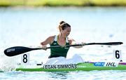 21 August 2022; Jenny Egan-Simmons of Ireland competing in the Women's Kayak Single 5000m Final during day 11 of the European Championships 2022 at the Olympic Regatta Centre in Munich, Germany. Photo by David Fitzgerald/Sportsfile
