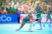 21 August 2022; Sarah Hawkshaw of Ireland shoots to score her side's seventh goal during the Women's 2022 EuroHockey Championship Qualifier match between Ireland and Turkey at Sport Ireland Campus in Dublin. Photo by Stephen McCarthy/Sportsfile
