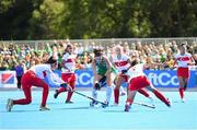 21 August 2022; Róisín Upton of Ireland is surrounded by Turkey players during the Women's 2022 EuroHockey Championship Qualifier match between Ireland and Turkey at Sport Ireland Campus in Dublin. Photo by Stephen McCarthy/Sportsfile