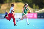 21 August 2022; Katie McKee of Ireland on her way to scoring her side's third goal during the Women's 2022 EuroHockey Championship Qualifier match between Ireland and Turkey at Sport Ireland Campus in Dublin. Photo by Stephen McCarthy/Sportsfile