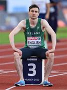 21 August 2022; Mark English of Ireland before the Men's 800m Final during day 11 of the European Championships 2022 at the Olympiastadion in Munich, Germany. Photo by Ben McShane/Sportsfile