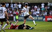 12 August 2022; Darragh Leahy of Dundalk is tackled by Ali Coote of Bohemians during the SSE Airtricity League Premier Division match between Bohemians and Dundalk at Dalymount Park in Dublin. Photo by Sam Barnes/Sportsfile