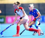 21 August 2022; Anastazja Szot of Poland and Katerina Lacina of Czech Republic during the Women's 2022 EuroHockey Championship Qualifier match between Poland and Czech Republic at Sport Ireland Campus in Dublin. Photo by Stephen McCarthy/Sportsfile