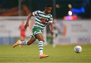 21 August 2022; Aidomo Emakhu of Shamrock Rovers during the SSE Airtricity League Premier Division match between Shamrock Rovers and Dundalk at Tallaght Stadium in Dublin. Photo by Stephen McCarthy/Sportsfile