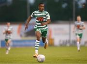 21 August 2022; Aidomo Emakhu of Shamrock Rovers during the SSE Airtricity League Premier Division match between Shamrock Rovers and Dundalk at Tallaght Stadium in Dublin. Photo by Stephen McCarthy/Sportsfile