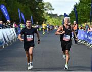 20 August 2022; Andrew D'Arcy from Dublin, left, and David Conachy from Meath during the Irish Life Dublin Race Series Frank Duffy 10 Mile in Phoenix Park in Dublin. Photo by Sam Barnes/Sportsfile