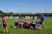 25 August 2022; Forwards and scrum coach Robin McBryde with the forwards during a training session on day one of the Leinster Rugby 12 Counties Tour at Ashbourne RFC in Ashbourne, Meath. Photo by Brendan Moran/Sportsfile