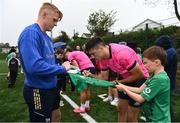 25 August 2022; Jimmy O'Brien signs autographs during an open training session on day one of the Leinster Rugby 12 Counties Tour at Longford RFC in Longford. Photo by Harry Murphy/Sportsfile