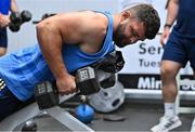 25 August 2022; Michael Milne during a gym session on day one of the Leinster Rugby 12 Counties Tour at Ashbourne RFC in Ashbourne, Meath. Photo by Brendan Moran/Sportsfile
