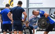 25 August 2022; Sam Prendergast during a gym session on day one of the Leinster Rugby 12 Counties Tour at Ashbourne RFC in Ashbourne, Meath. Photo by Brendan Moran/Sportsfile