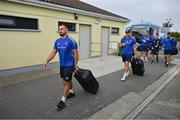 25 August 2022; Rónan Kelleher and Rhys Ruddock arrive for a training session on day one of the Leinster Rugby 12 Counties Tour at Ashbourne RFC in Ashbourne, Meath. Photo by Brendan Moran/Sportsfile