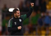 25 August 2022; Shamrock Rovers manager Stephen Bradley after the UEFA Europa League Play-Off Second Leg match between Shamrock Rovers and Ferencvaros at Tallaght Stadium in Dublin. Photo by Eóin Noonan/Sportsfile