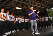 26 August 2022; Northwestern Wildcats manager Pat Fitzgerald during the pep-rally at Merrion Square in Dublin ahead of the the Aer Lingus College Football Classic 2022 match between Northwestern Wildcats and Nebraska Cornhuskers. Photo by David Fitzgerald/Sportsfile