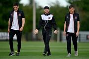 26 August 2022; Dundalk players, from left, John Martin, Joe Adams and Lewis Macari before the Extra.ie FAI Cup second round match between Wexford and Dundalk at Ferrycarrig Park in Wexford. Photo by Ben McShane/Sportsfile