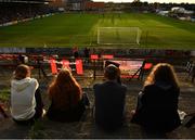26 August 2022; Supporters watch from the terrace during the Extra.ie FAI Cup second round match between Lucan United and Bohemians at Dalymount Park in Dublin. Photo by Seb Daly/Sportsfile