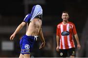 26 August 2022; James Clarke of Bohemians reacts after failing to convert a chance on goal during the Extra.ie FAI Cup second round match between Lucan United and Bohemians at Dalymount Park in Dublin. Photo by Seb Daly/Sportsfile