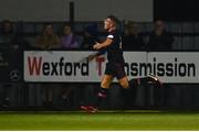 26 August 2022; Ger Shortt of Wexford celebrates after scoring his side's second goal during the Extra.ie FAI Cup second round match between Wexford and Dundalk at Ferrycarrig Park in Wexford. Photo by Ben McShane/Sportsfile