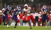 27 August 2022; Nebraska Cornhuskers running back Anthony Grant on his way to scoring his side's fourth touchdown during the Aer Lingus College Football Classic 2022 match between Northwestern Wildcats and Nebraska Cornhuskers at Aviva Stadium in Dublin. Photo by Ben McShane/Sportsfile