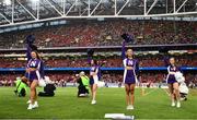 27 August 2022; Northwestern Wildcats cheerleaders during the Aer Lingus College Football Classic 2022 match between Northwestern Wildcats and Nebraska Cornhuskers at Aviva Stadium in Dublin. Photo by Ben McShane/Sportsfile