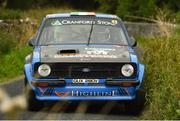28 August 2022; Patrick McHugh and Pauric O'Donnell in their Ford Escort Mk2 during round 7 of the Galway Summer Rally in the Triton Showers National Rally Championship in Athenry, Galway. Photo by Philip Fitzpatrick/Sportsfile