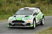 28 August 2022; David Guest and Jonathan McGrath in their  Ford Fiesta Rally2 during round 7 of the Galway Summer Rally in the Triton Showers National Rally Championship in Athenry, Galway. Photo by Philip Fitzpatrick/Sportsfile
