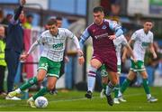 28 August 2022; Sean Gannon of Shamrock Rovers in action against Evan Weir of Drogheda United during the Extra.ie FAI Cup second round match between Drogheda United and Shamrock Rovers at Head in the Game Park in Drogheda, Louth. Photo by Ben McShane/Sportsfile