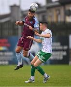 28 August 2022; Gary Deegan of Drogheda United in action against Gary O'Neill of Shamrock Rovers during the Extra.ie FAI Cup second round match between Drogheda United and Shamrock Rovers at Head in the Game Park in Drogheda, Louth. Photo by Ben McShane/Sportsfile
