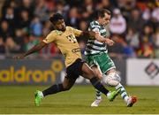 25 August 2022; Sean Kavanagh of Shamrock Rovers in action against Marquinhos of Ferencváros during the UEFA Europa League Play-Off Second Leg match between Shamrock Rovers and Ferencvaros at Tallaght Stadium in Dublin. Photo by Seb Daly/Sportsfile