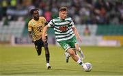 25 August 2022; Justin Ferizaj of Shamrock Rovers in action against Tokmac Nguen of Ferencváros during the UEFA Europa League Play-Off Second Leg match between Shamrock Rovers and Ferencvaros at Tallaght Stadium in Dublin. Photo by Seb Daly/Sportsfile