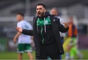 28 August 2022; Roberto Lopes of Shamrock Rovers encourages the supporters after their side's victory in the Extra.ie FAI Cup second round match between Drogheda United and Shamrock Rovers at Head in the Game Park in Drogheda, Louth. Photo by Ben McShane/Sportsfile