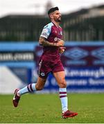 28 August 2022; Adam Foley of Drogheda United during the Extra.ie FAI Cup second round match between Drogheda United and Shamrock Rovers at Head in the Game Park in Drogheda, Louth. Photo by Ben McShane/Sportsfile