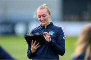 29 August 2022; StatSports technician Niamh McDaid during a Republic of Ireland Women training session at the FAI National Training Centre in Abbotstown, Dublin. Photo by Stephen McCarthy/Sportsfile
