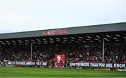 29 August 2022; Supporters pay tribute to the late Derek 'Mono' Monaghan before the SSE Airtricity League Premier Division match between Bohemians and St Patrick's Athletic at Dalymount Park in Dublin. Photo by Eóin Noonan/Sportsfile