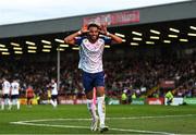 29 August 2022; Barry Cotter of St Patrick's Athletic celebrates after scoring his side's first goal during the SSE Airtricity League Premier Division match between Bohemians and St Patrick's Athletic at Dalymount Park in Dublin. Photo by Eóin Noonan/Sportsfile