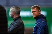 29 August 2022; Shelbourne manager Damien Duff with fourth official Sean Grant during the SSE Airtricity League Premier Division match between Shelbourne and Derry City at Tolka Park in Dublin. Photo by Piaras Ó Mídheach/Sportsfile